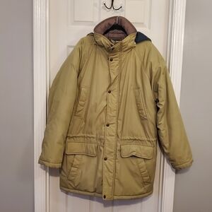 Vintage Field & Stream Men's Tan Hooded Coat XXL